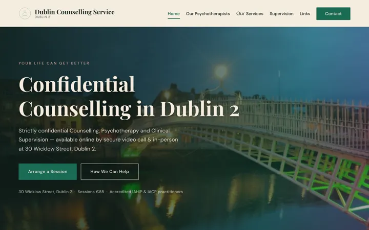 Dublin Counselling Service website screenshot